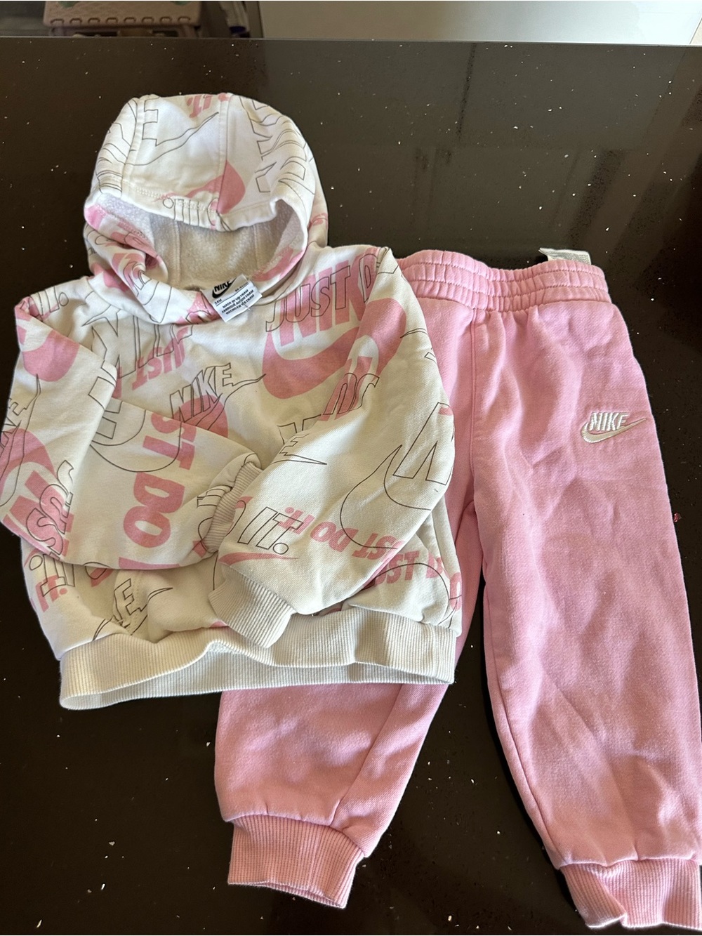 Nike Kids Cream & Pink Hoodie with Pink Joggers